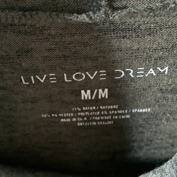 Live Love Dream soft fuzzy hooded top sz m euc - Picture 4 of 5